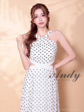画像9: [Andy/an][Andy]ホルターネック・ドット柄・カットアウト・シフォン・フレア・ロングドレス・キャバドレス《送料＆代引き手数料無料》 (9)