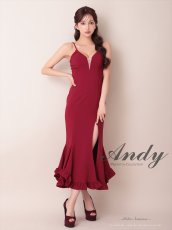 画像12: [Andy/an][Andy]シンプル・ワンカラー・バストシアー・キャミソール・裾フリル・スリット・マーメイド・ミディアムドレス《送料＆代引き手数料無料》 (12)