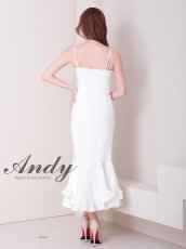 画像17: [Andy/an][Andy]シンプル・ワンカラー・バストシアー・キャミソール・裾フリル・スリット・マーメイド・ミディアムドレス《送料＆代引き手数料無料》 (17)