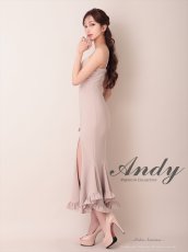 画像3: [Andy/an][Andy]シンプル・ワンカラー・バストシアー・キャミソール・裾フリル・スリット・マーメイド・ミディアムドレス《送料＆代引き手数料無料》 (3)