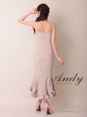 画像4: [Andy/an][Andy]シンプル・ワンカラー・バストシアー・キャミソール・裾フリル・スリット・マーメイド・ミディアムドレス《送料＆代引き手数料無料》 (4)