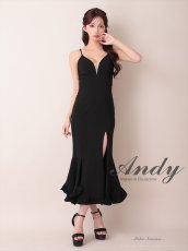 画像9: [Andy/an][Andy]シンプル・ワンカラー・バストシアー・キャミソール・裾フリル・スリット・マーメイド・ミディアムドレス《送料＆代引き手数料無料》 (9)