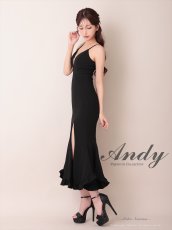 画像10: [Andy/an][Andy]シンプル・ワンカラー・バストシアー・キャミソール・裾フリル・スリット・マーメイド・ミディアムドレス《送料＆代引き手数料無料》 (10)