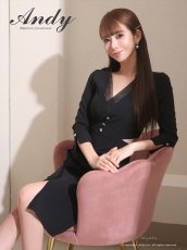 画像11: [Andy/an][Andy]七分袖・ウエストカット・ビジューボタン・ミディアムドレス・ワンピース《送料＆代引き手数料無料》 (11)