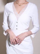 画像15: [Andy/an][Andy]七分袖・ウエストカット・ビジューボタン・ミディアムドレス・ワンピース《送料＆代引き手数料無料》 (15)