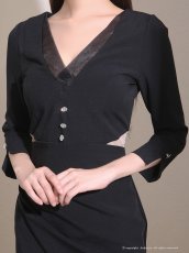 画像16: [Andy/an][Andy]七分袖・ウエストカット・ビジューボタン・ミディアムドレス・ワンピース《送料＆代引き手数料無料》 (16)