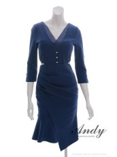 画像20: [Andy/an][Andy]七分袖・ウエストカット・ビジューボタン・ミディアムドレス・ワンピース《送料＆代引き手数料無料》 (20)