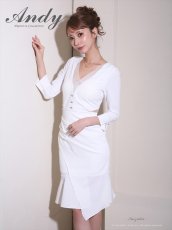 画像5: [Andy/an][Andy]七分袖・ウエストカット・ビジューボタン・ミディアムドレス・ワンピース《送料＆代引き手数料無料》 (5)