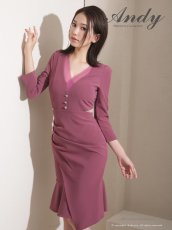 画像7: [Andy/an][Andy]七分袖・ウエストカット・ビジューボタン・ミディアムドレス・ワンピース《送料＆代引き手数料無料》 (7)