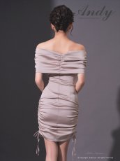 画像9: [Andy/an]オフショルダー・ミニ・サテン・ギャザー・リボン・タイト・ミニドレス・ワンピース《送料＆代引き手数料無料》 (9)