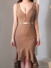 画像14: [Andy/an][Andy] Vネック タイト・マーメイド・メタルリング・ミディアムドレス・ワンピース《送料＆代引き手数料無料》 (14)