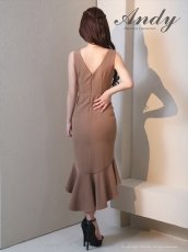 画像6: [Andy/an][Andy] Vネック タイト・マーメイド・メタルリング・ミディアムドレス・ワンピース《送料＆代引き手数料無料》 (6)