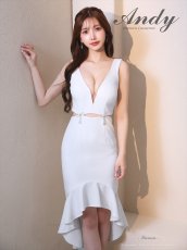 画像7: [Andy/an][Andy] Vネック タイト・マーメイド・メタルリング・ミディアムドレス・ワンピース《送料＆代引き手数料無料》 (7)