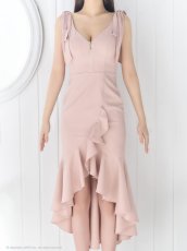 画像12: [Andy/an][Andy]リボン・フロントジップ・ノースリーブ・フリル・テールカット・ミディアムドレス・キャバドレス《送料＆代引き手数料無料》 (12)