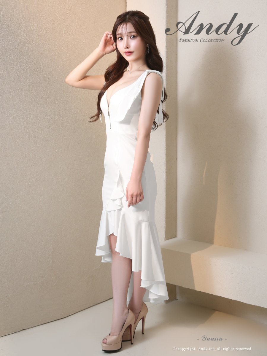 画像14: [Andy/an][Andy]リボン・フロントジップ・ノースリーブ・フリル・テールカット・ミディアムドレス・キャバドレス《送料＆代引き手数料無料》 (14)