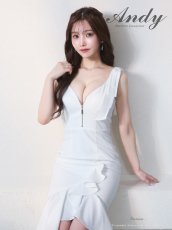 画像16: [Andy/an][Andy]リボン・フロントジップ・ノースリーブ・フリル・テールカット・ミディアムドレス・キャバドレス《送料＆代引き手数料無料》 (16)