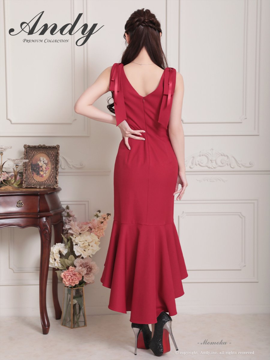 画像3: [Andy/an][Andy]リボン・フロントジップ・ノースリーブ・フリル・テールカット・ミディアムドレス・キャバドレス《送料＆代引き手数料無料》 (3)