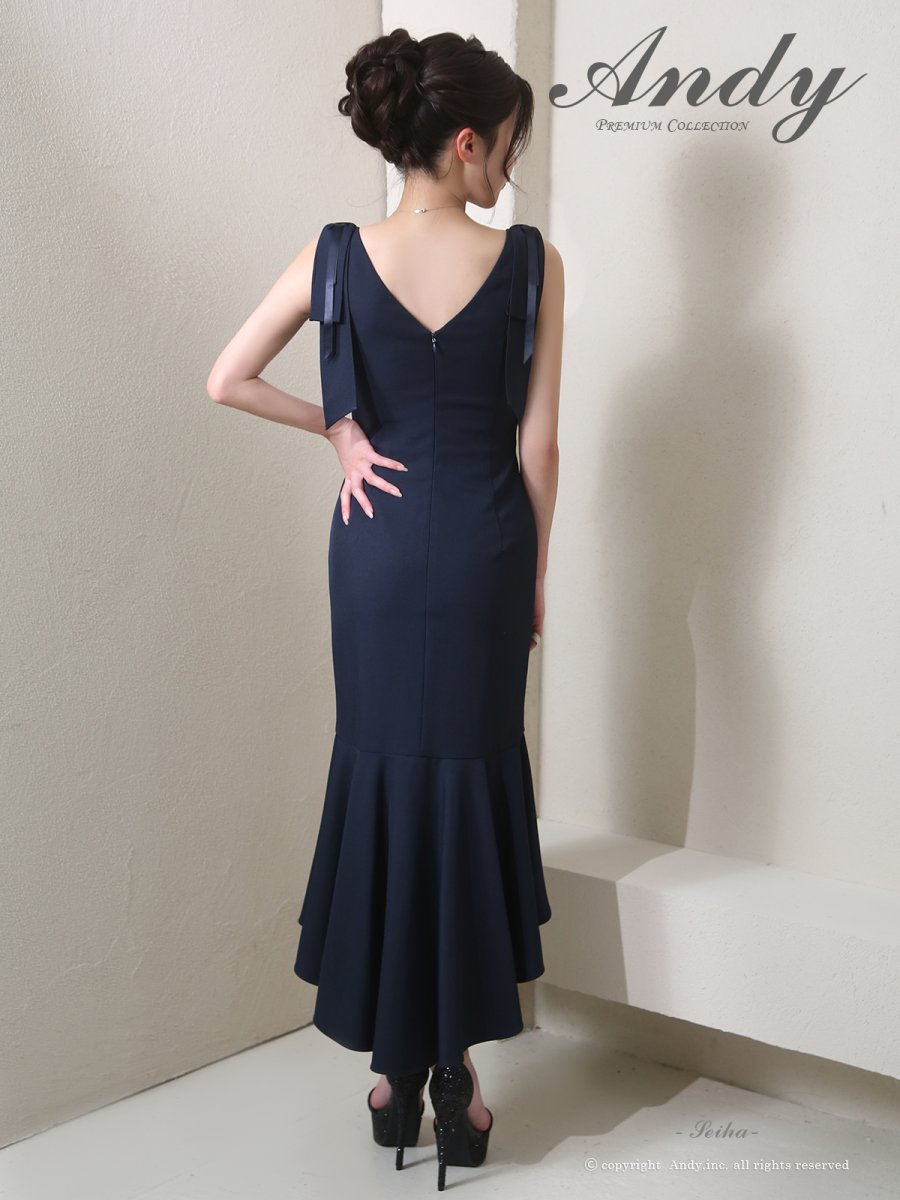 画像6: [Andy/an][Andy]リボン・フロントジップ・ノースリーブ・フリル・テールカット・ミディアムドレス・キャバドレス《送料＆代引き手数料無料》 (6)