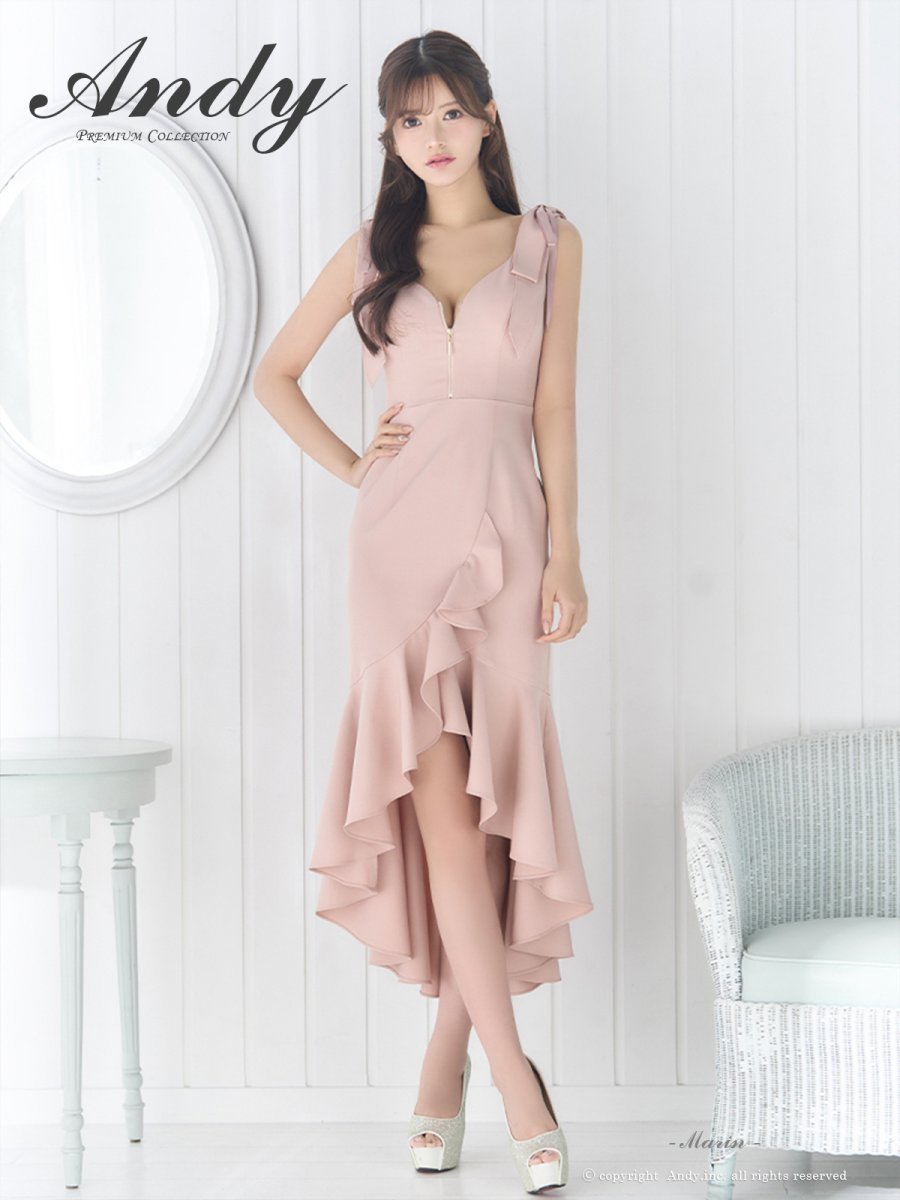 画像10: [Andy/an][Andy]リボン・フロントジップ・ノースリーブ・フリル・テールカット・ミディアムドレス・キャバドレス《送料＆代引き手数料無料》 (10)
