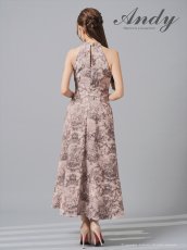 画像6: [Andy/an][Andy]ホルターネック・ニュアンス柄・胸元プリーツ・シフォン・Aライン・ノースリーブ・ロングドレス・ワンピース《送料＆代引き手数料無料》 (6)