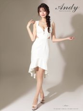 画像4: [Andy/an][Andy] ノースリーブ・フリル・アシンメトリー・トライアングルカット・ミニドレス・タイト・ワンピース《送料＆代引き手数料無料》 (4)