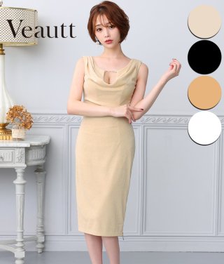 ワンショルダー・ドレープ・タイト・ミディアムドレス/Veautt - カラー