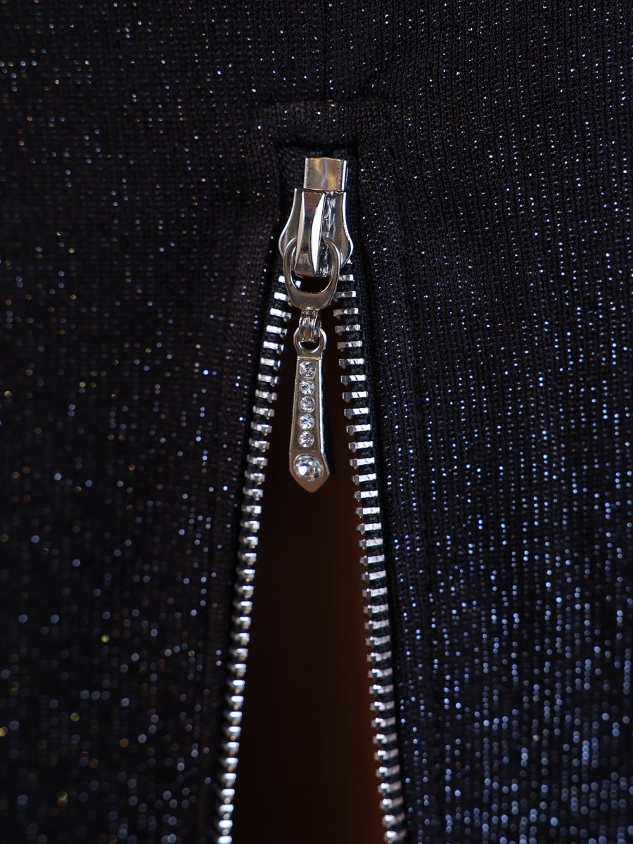 画像10: [Veautt]半袖・シフォンスリーブ・チョーカーデザイン・スリット・Vネック・タイト・ミディアムドレス・ワンピース《送料＆代引き手数料無料》 (10)