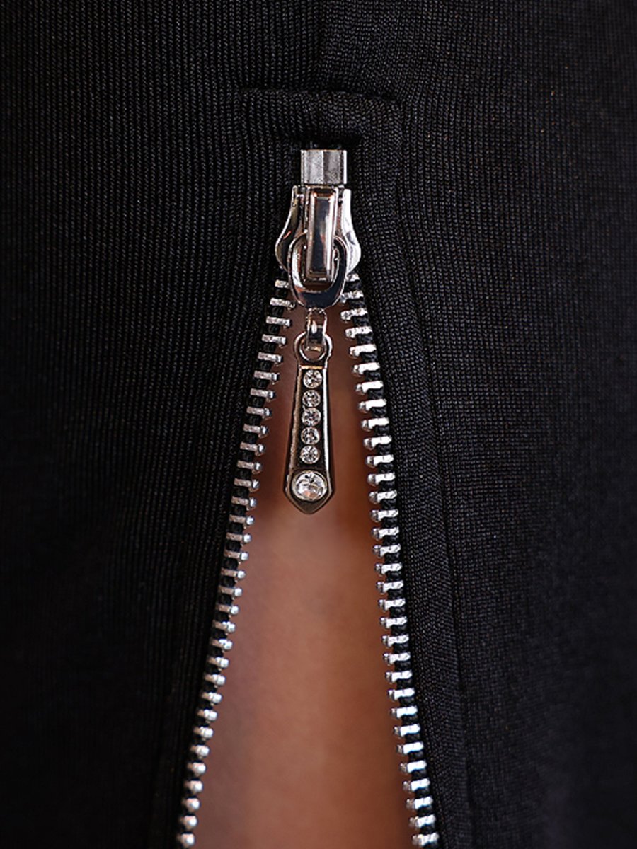 画像7: [Veautt]2Way・長袖・ワンショルダー・アシンメトリー・ファスナー・タイト・ミディアムドレス・ワンピース《送料＆代引き手数料無料》 (7)