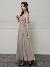 画像6: [Veautt]Vカット・ウエストクロス・バックオープン・リボン・フレアロングドレス《送料＆代引き手数料無料》 (6)