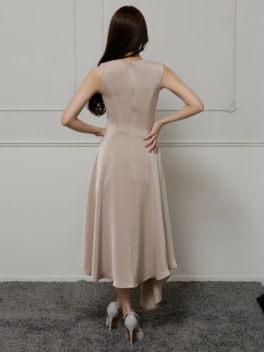 画像6: [Veautt]バストドレープ・アシンメトリーデザイン・フレアロングドレス《送料＆代引き手数料無料》 (6)