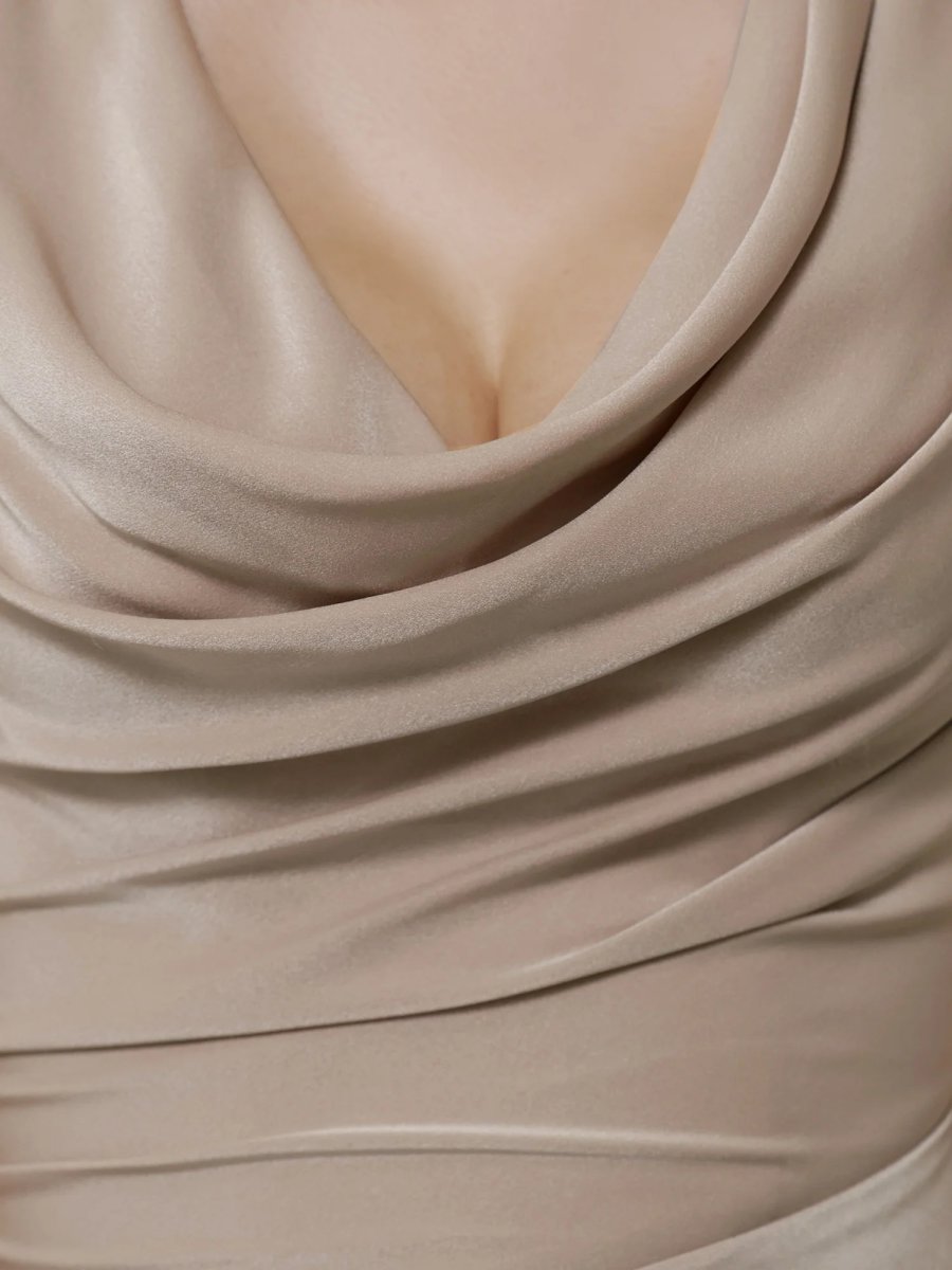 画像7: [Veautt]バストドレープ・アシンメトリーデザイン・フレアロングドレス《送料＆代引き手数料無料》 (7)