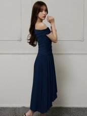 画像4: [Veautt]ワンショルダー・アシンメトリー・フレア・ミディアムドレス《送料＆代引き手数料無料》 (4)