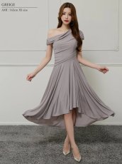 画像6: [Veautt]ワンショルダー・アシンメトリー・フレア・ミディアムドレス《送料＆代引き手数料無料》 (6)