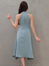 画像11: [ XS-Mサイズ / 4カラー ][Veautt]ネックデザイン・アシンメトリー・フレア・ミディアムドレス《送料＆代引き手数料無料》 (11)