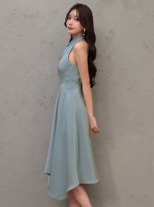 画像10: [ XS-Mサイズ / 4カラー ][Veautt]ネックデザイン・アシンメトリー・フレア・ミディアムドレス《送料＆代引き手数料無料》 (10)