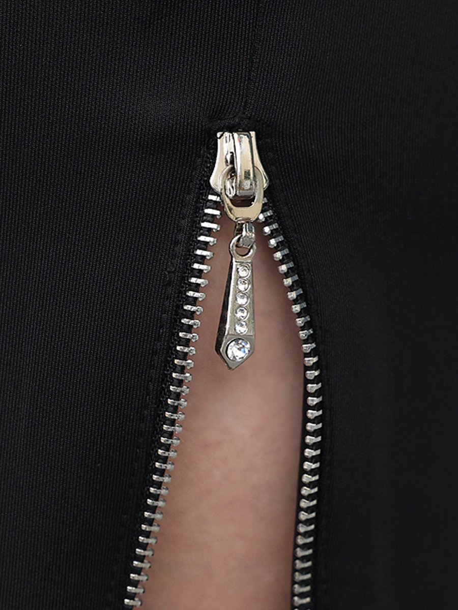 画像8: [Veautt]ホルターネック・フラワー刺繡・ネックビジュー・Vカット・サイドファスナー・タイト・ミディアムドレス・ワンピース《送料＆代引き手数料無料》 (8)