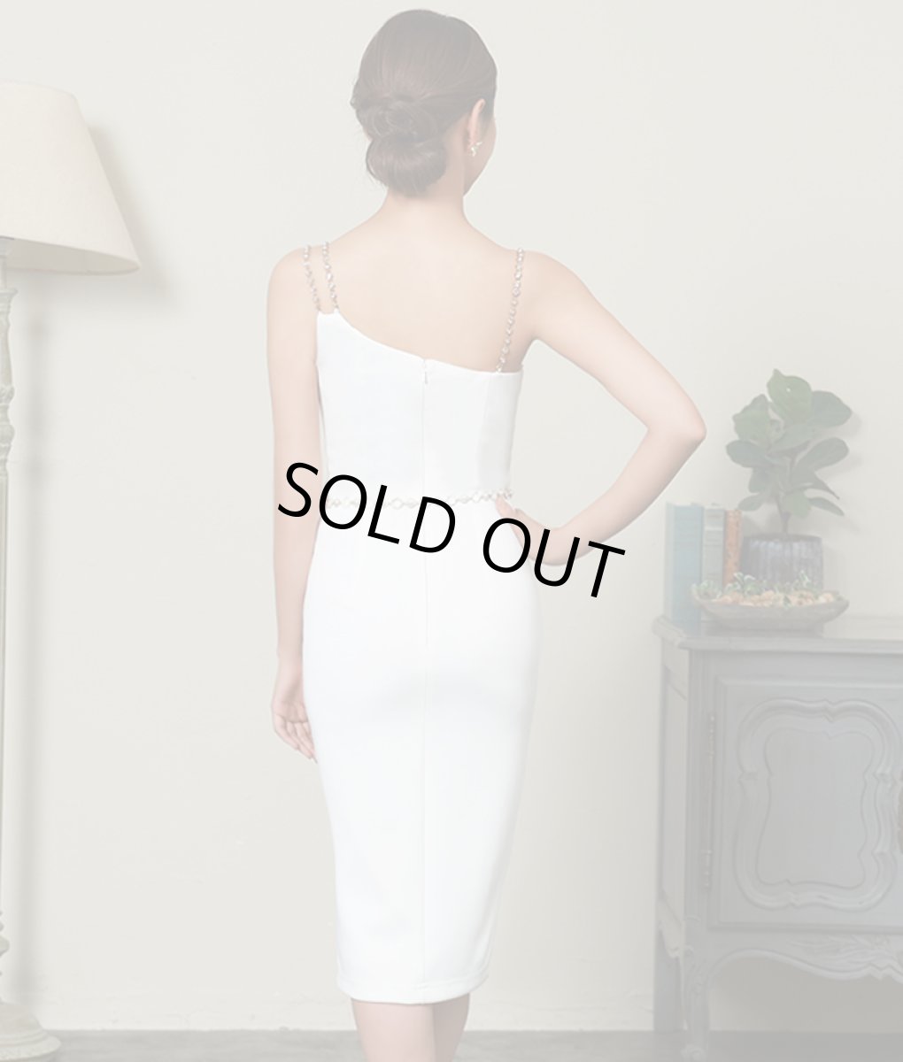 画像3: [Veautt]キャミソール・シンプル・肩紐ビジュー・フロントスリット・タイト・ミニドレス・ワンピース《送料＆代引き手数料無料》 (3)