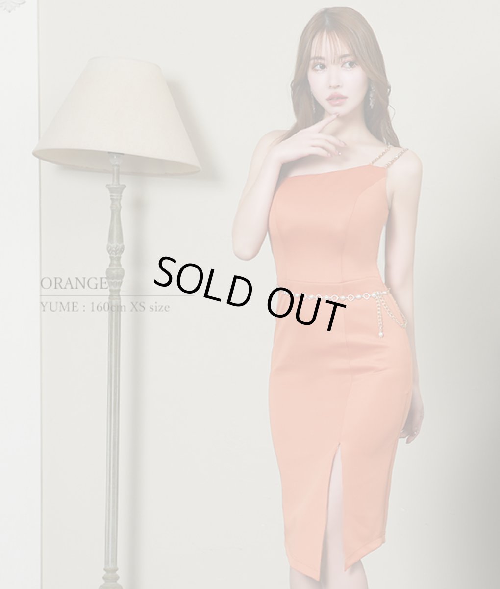 画像4: [Veautt]キャミソール・シンプル・肩紐ビジュー・フロントスリット・タイト・ミニドレス・ワンピース《送料＆代引き手数料無料》 (4)