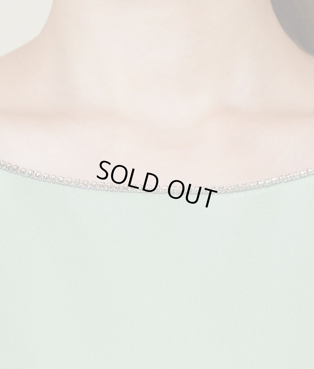 画像6: [Veautt]ノースリーブ・ネックビジュー・ビックフリル・サイドスリット・タイト・ミディアムドレス・ワンピース《送料＆代引き手数料無料》 (6)