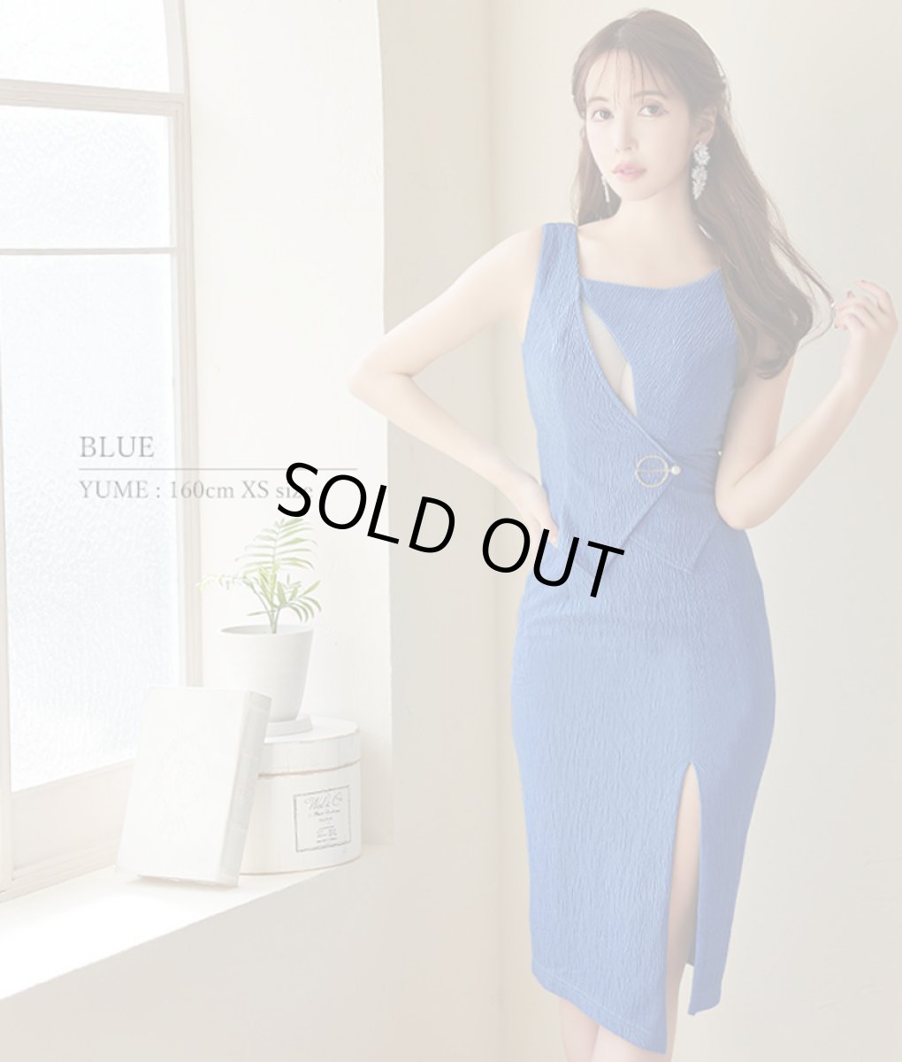 画像4: [Veautt]ノースリーブ・胸元スリットカット・メッシュ・サイドスリット・ミニドレス・ワンピース《送料＆代引き手数料無料》 (4)