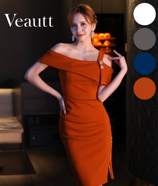 【ヴュート】ワンショルダーリング ドレープサイドファスナータイトミディアムドレス ワンショルダー・ドレープ・タイト・ミディアムドレス/Veautt - カラー