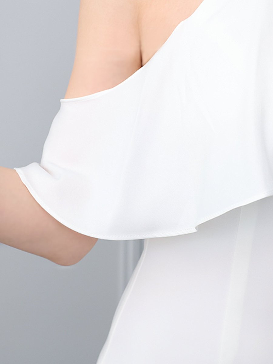 画像11: [Veautt]オープンショルダー・サテン・シフォン・サイドファスナー・ビジュー・半袖・タイト・ミニドレス・ワンピース・キャバドレス《送料＆代引き手数料無料》 (11)