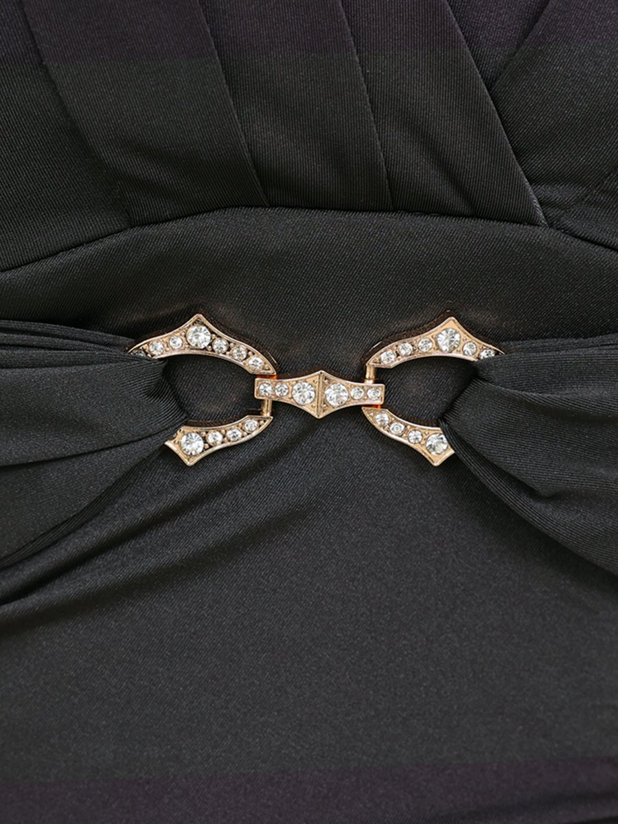 画像9: [Veautt]Vカット・フロントチャーム・ウエストタック・ミディアムタイトドレス《送料＆代引き手数料無料》 (9)