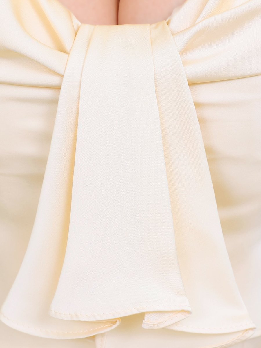 画像9: [Veautt]ボウタイデザイン・サテン・サイドファスナー・ミディアムタイトドレス《送料＆代引き手数料無料》 (9)