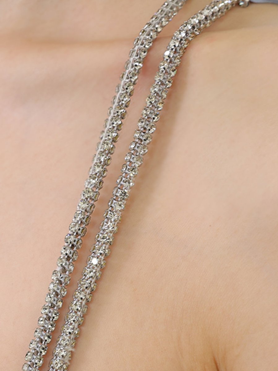 画像7: [Veautt]アシンメトリーショルダー・ サテン・ サイドファスナー・ ミディアムタイトドレス《送料＆代引き手数料無料》 (7)