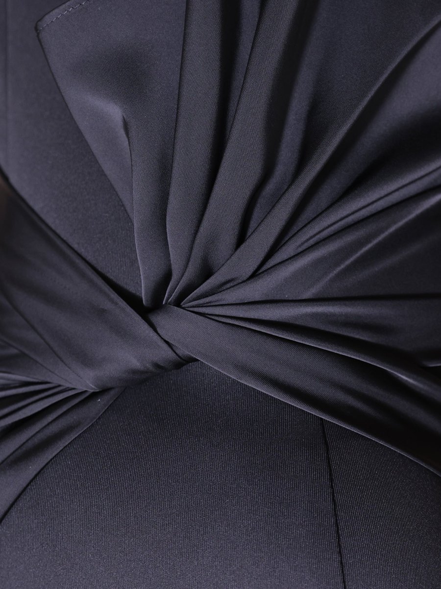 画像9: [Veautt]ドレープ・ウエストタック・サテン・ファスナー・タイト・ミディアムドレス《送料＆代引き手数料無料》 (9)