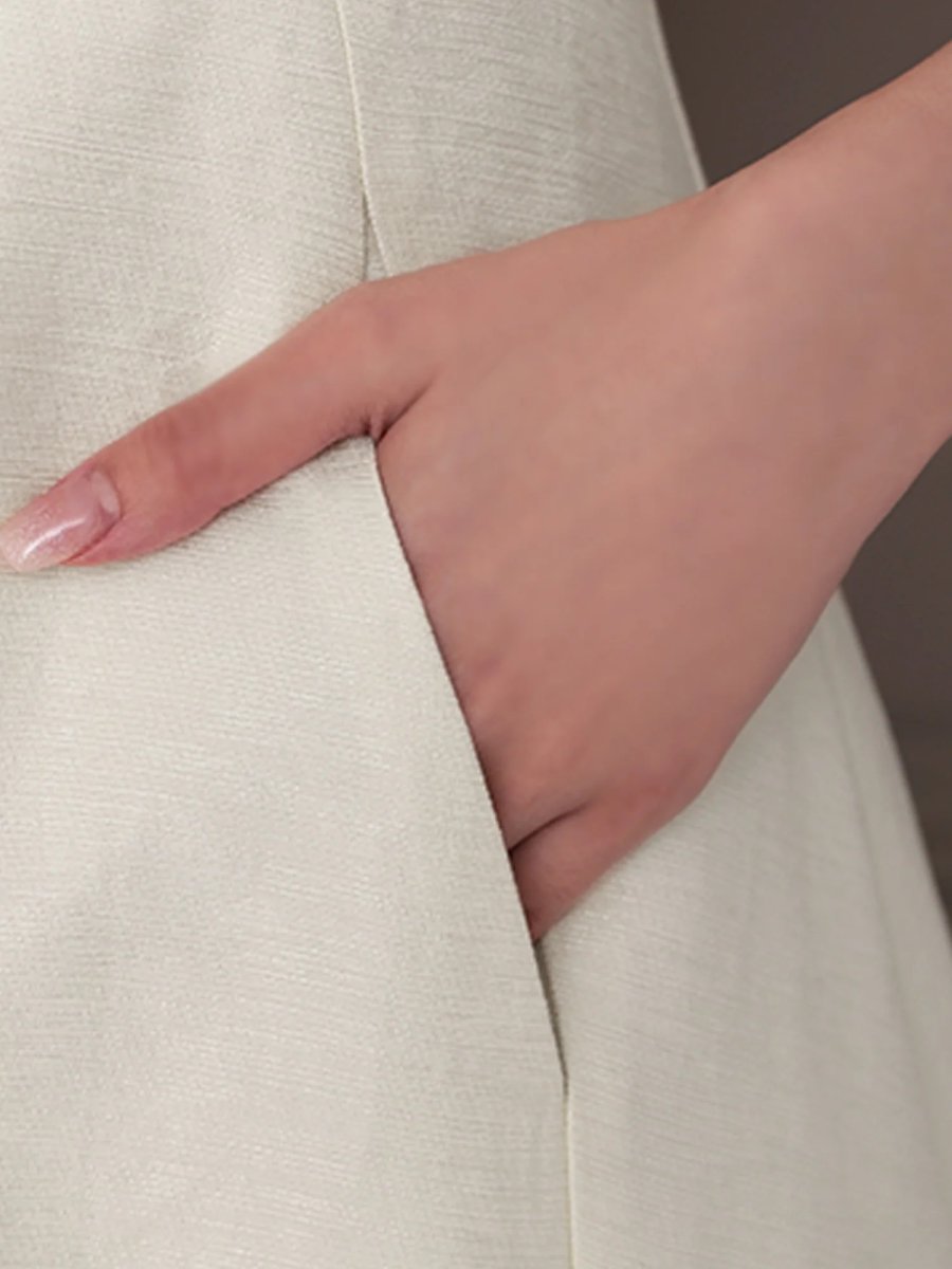 画像7: [Veautt]パフスリーブ・レース・ビジュー・Aライン・フレアロングドレス《送料＆代引き手数料無料》 (7)