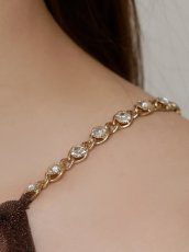 画像8: [Veautt]ホルターネック・フロントシアーデザイン・ビジューチェーン・タイトミディアムドレス《送料＆代引き手数料無料》 (8)