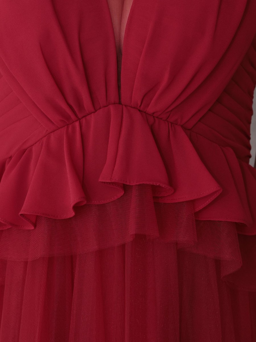 画像7: [Veautt]ペプラム・チュールスカート・ロングフレア・Aライン・ノースリーブ・ミディアムドレス・ワンピース《送料＆代引き手数料無料》 (7)