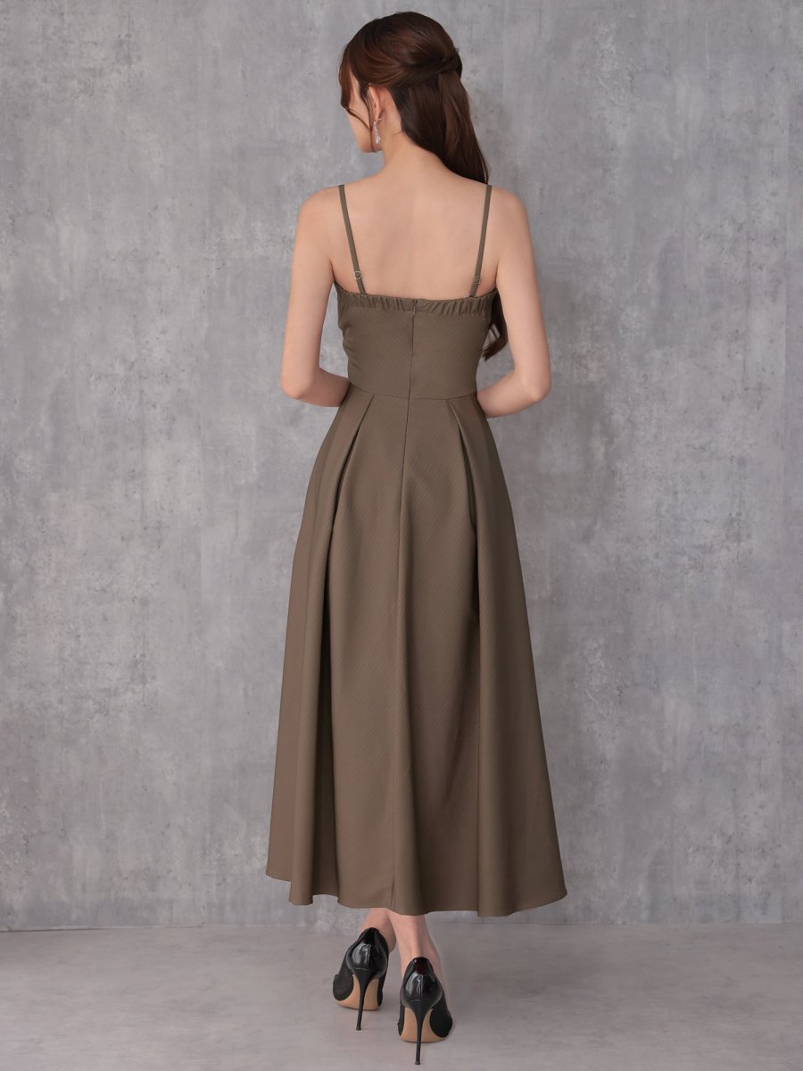 画像3: [Veautt]べアトップ・バストタック・ウエストマーク・プリーツ・フレア・ロングドレス《送料＆代引き手数料無料》 (3)